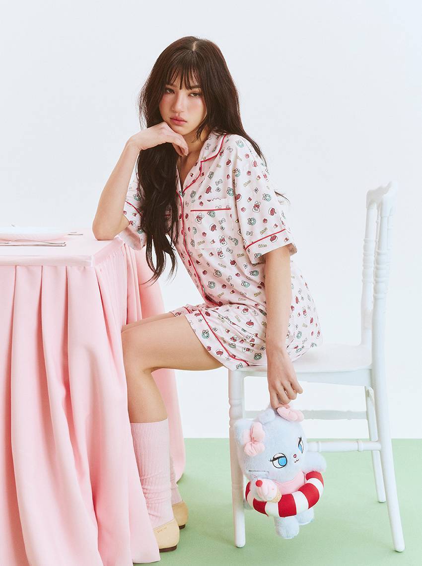 Sabina x Momorei เซ็ตชุดนอนเสื้อแขนสั้น กางเกงขาสั้น