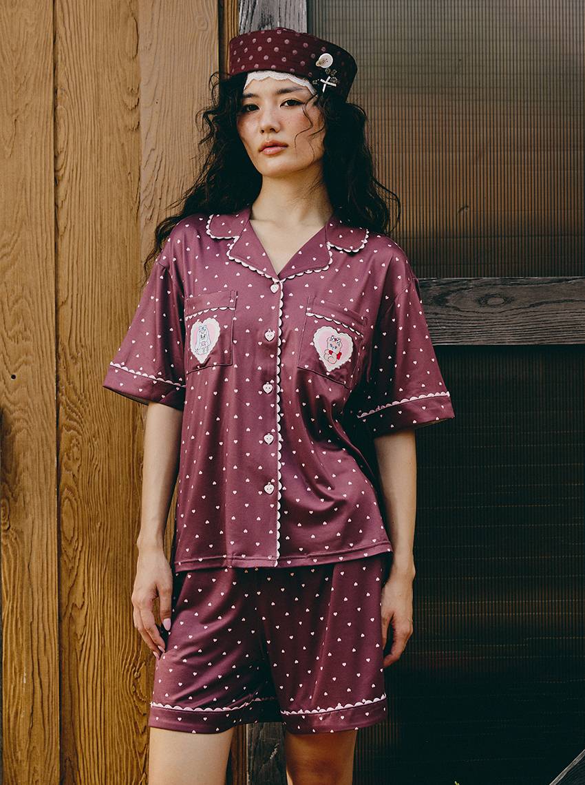 Sabina x Momorei เซ็ตชุดนอนเสื้อแขนสั้น กางเกงขาสั้น