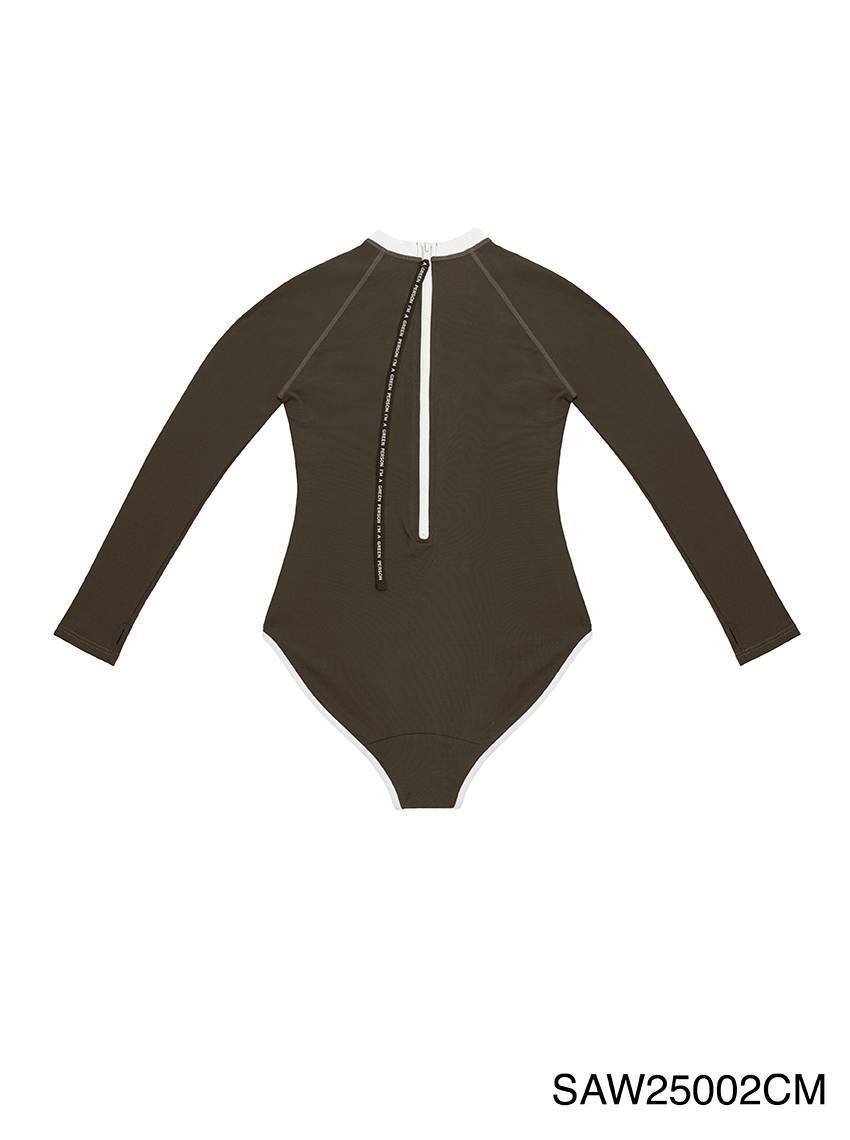 From Marine to Fashion Long-Sleeve One Piece Swimsuit